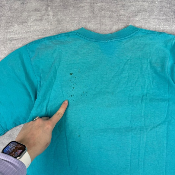 Vintage Nature Shirt Mens Large Teal Preserve Our Wetland Wilderness Dragonfly - Picture 10 of 14